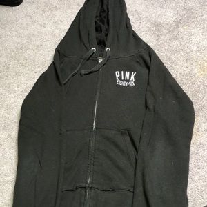 PINK black zip up hoodie